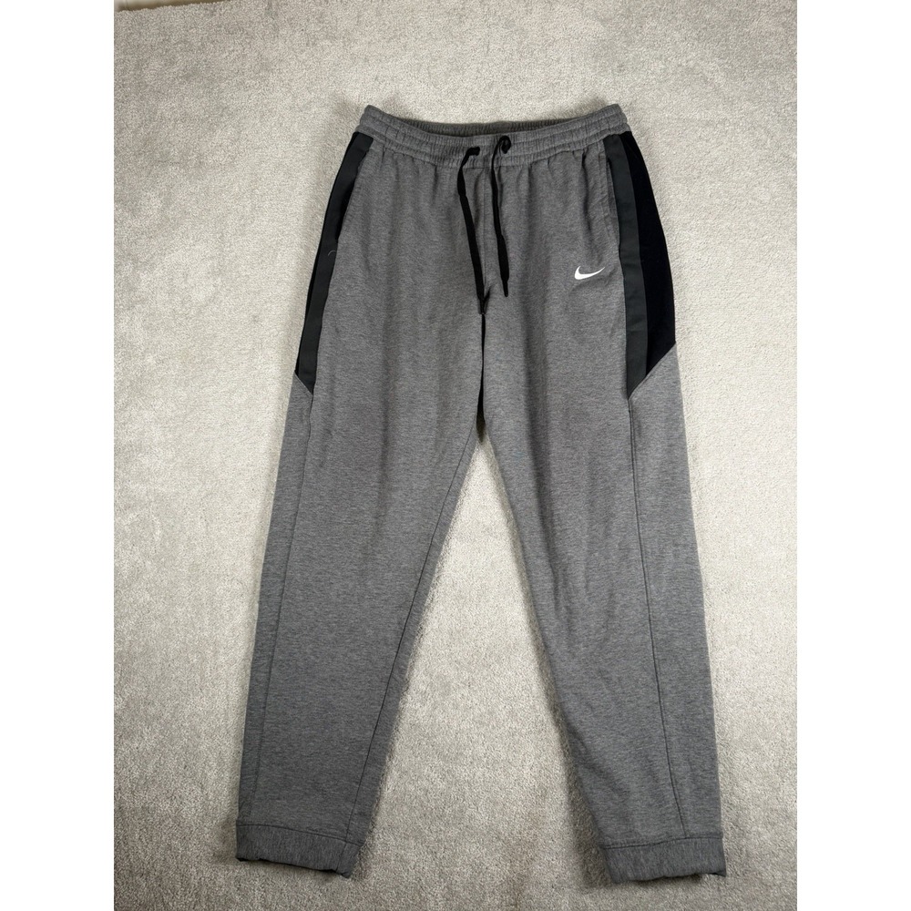 Nike Therma-FIT Jogger Pants Tapered Gray Black Colorblock Fleece Men's Size XL